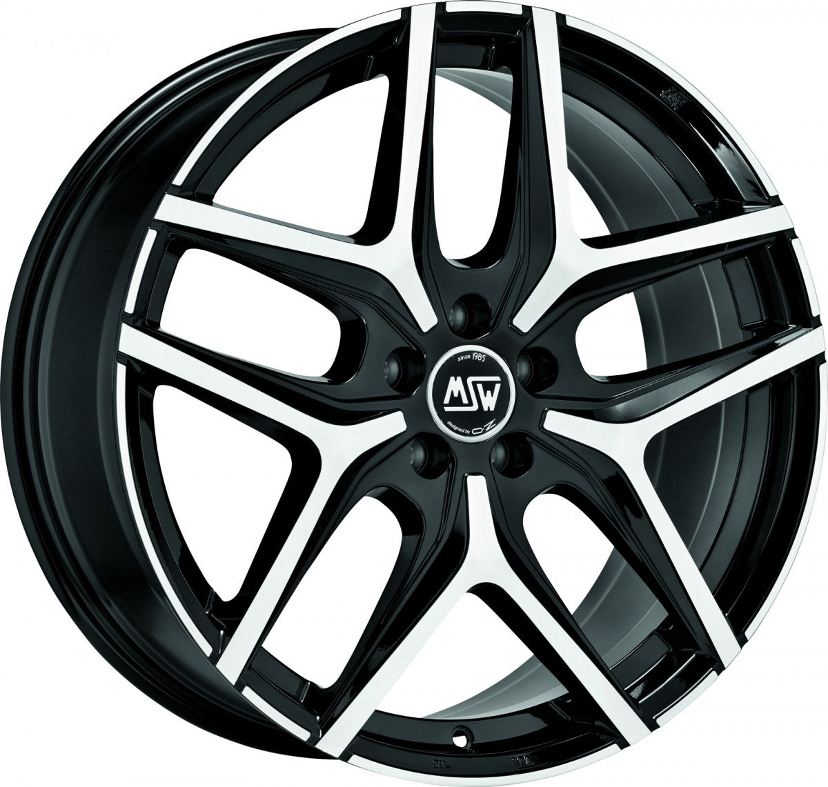 MSW 40 gloss black full polished Alufelge 8x18 Zoll ET48 LK 5x112 ML66.56