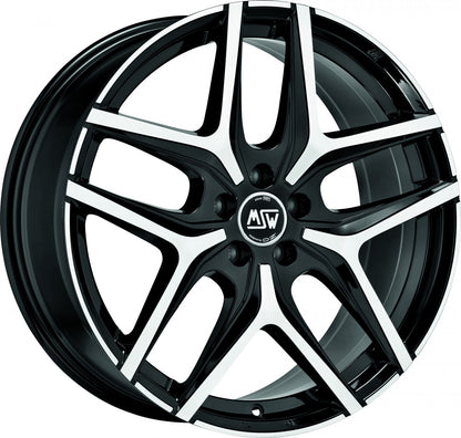 MSW 40 gloss black full polished Alufelge 8x18 Zoll ET48 LK 5x112 ML66.56