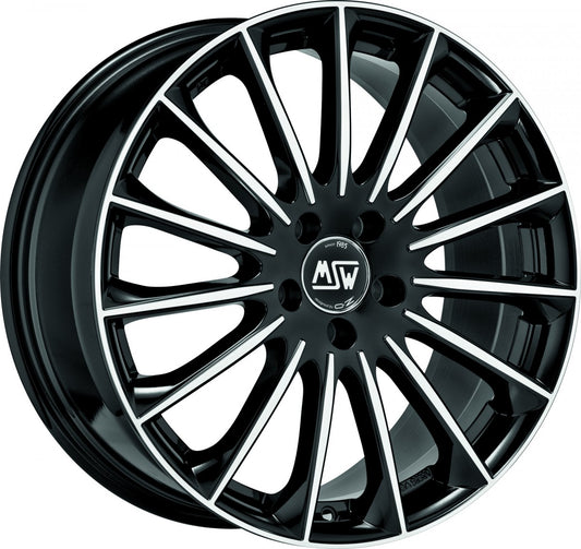 MSW 30 gloss black full polished 7.5x17 ET48 - LK5/112 ML73.1