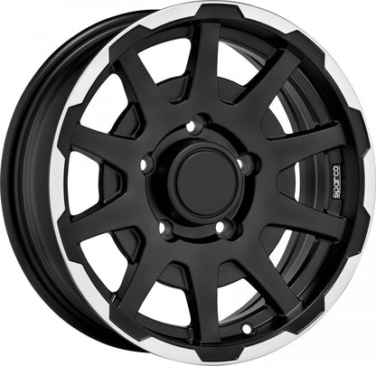 Sparco Dakar matt black lip polished 5.5x16 ET0 - LK5/139.7 ML108.3