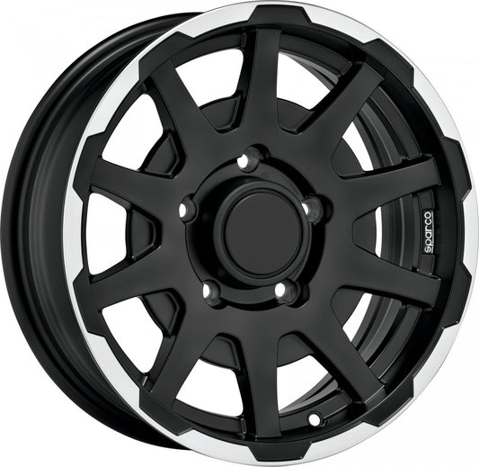 Sparco Dakar matt black lip polished 5.5x16 ET0 - LK5/139.7 ML108.3