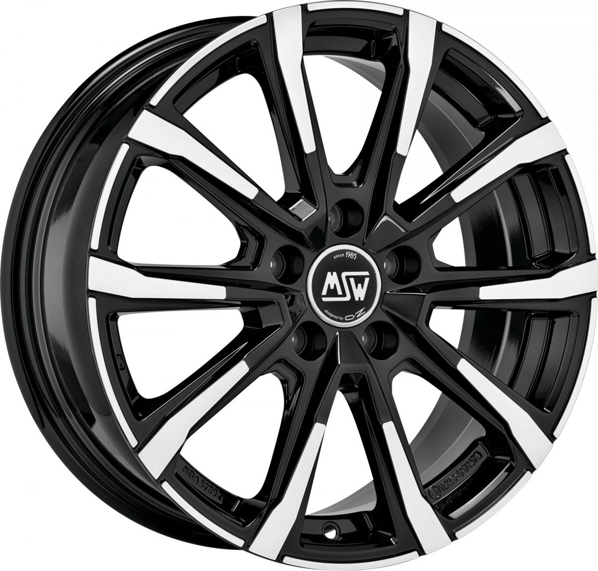 MSW 79 gloss black full polished Alufelge 6.5x16 Zoll ET43 LK 5x112 ML57.06