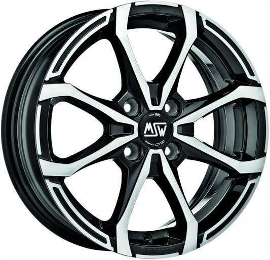 MSW X4 gloss black full polished Alufelge 5x15 Zoll ET32 LK 4x100 ML60.06