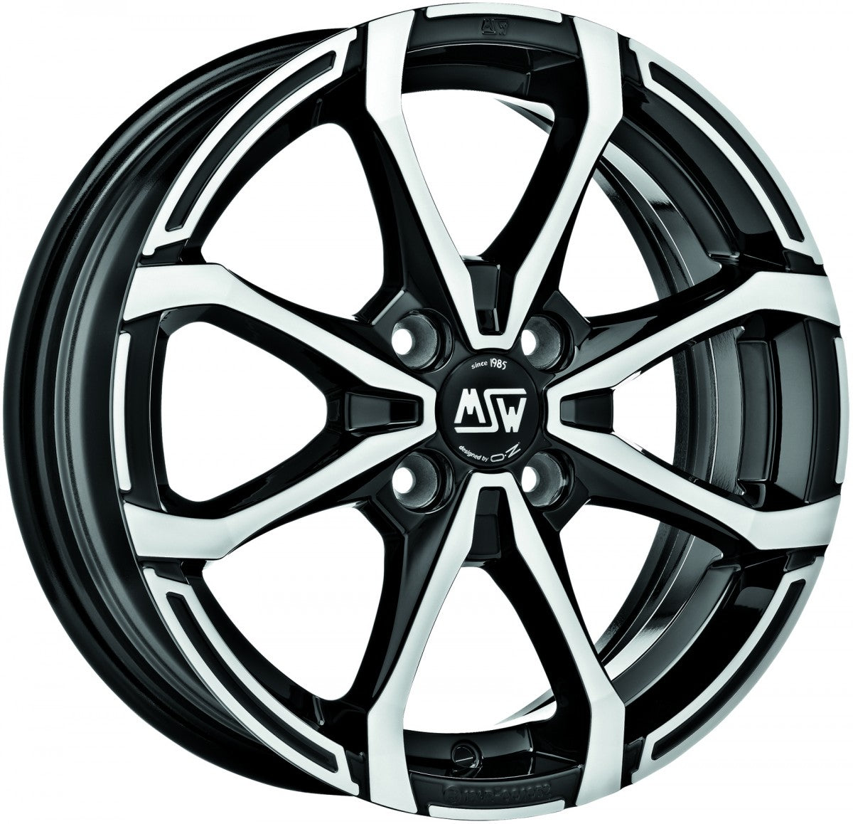 MSW X4 gloss black full polished Alufelge 5x15 Zoll ET32 LK 4x100 ML60.06