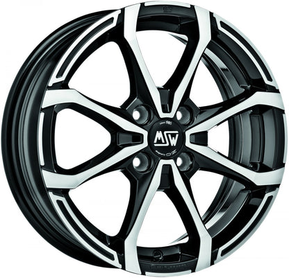 MSW X4 gloss black full polished Alufelge 5x15 Zoll ET32 LK 4x100 ML60.06