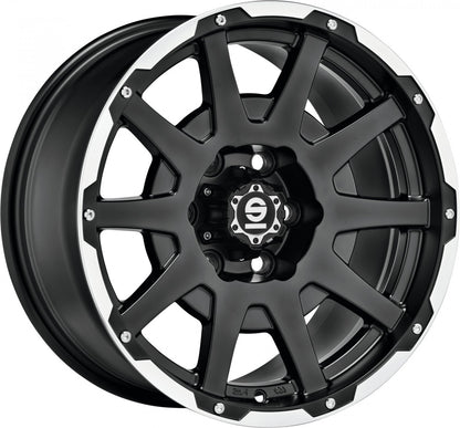 Sparco Dakar matt black lip polished + rivets 8.5x17 ET0 - LK6/114.3 ML66.1