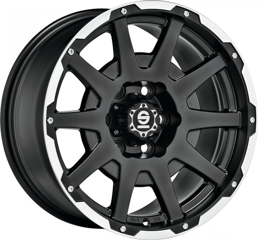Sparco Dakar matt black lip polished + rivets 8.5x17 ET0 - LK6/114.3 ML66.1