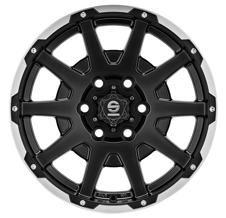 Sparco Dakar matt black lip polished + rivets 8.5x18 ET25 - LK6/135 ML87.06