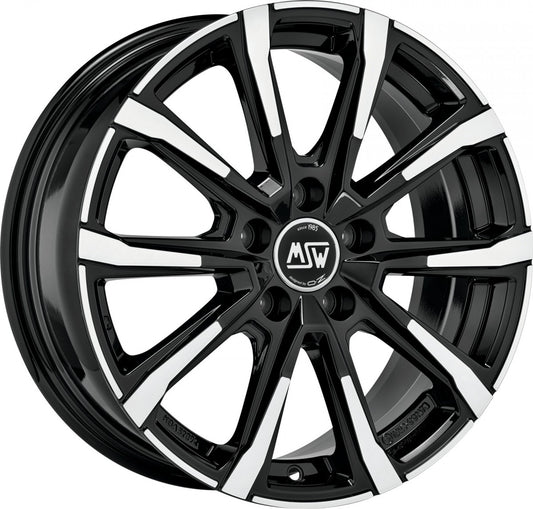 MSW 79 gloss black full polished 6.5x16 ET45 - LK5/108 ML63.4