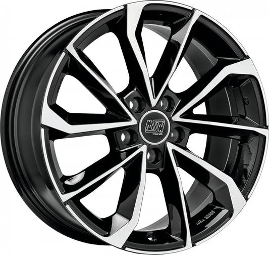 MSW 42 gloss black full polished 7.5x17 ET50 - LK5/120 ML65.06