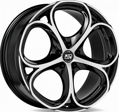 MSW 82 gloss black full polished 8x19 ET33 - LK5/110 ML65.06