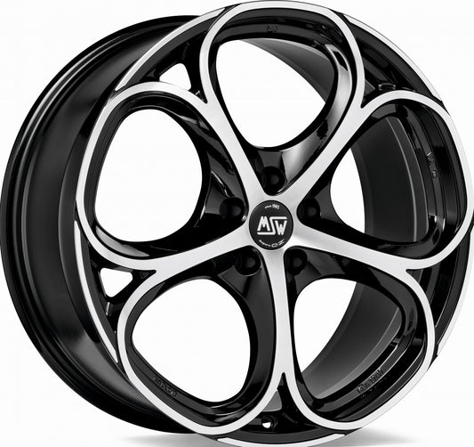 MSW 82 gloss black full polished 9x20 ET31 - LK5/110 ML65.06