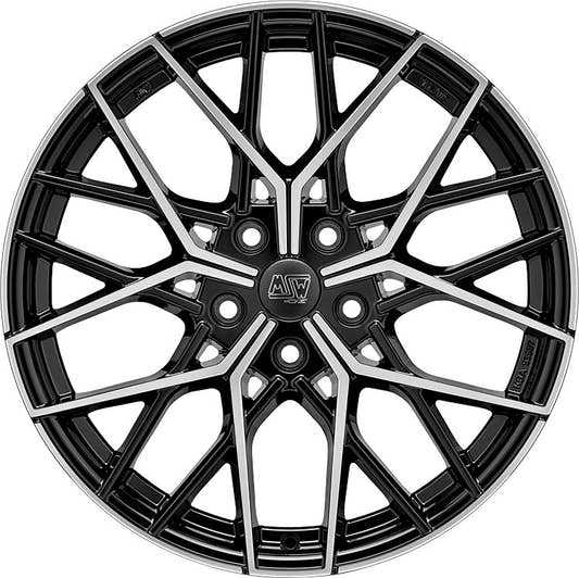 MSW 74 gloss black full polished 8.5x18 ET37 - LK5/120 ML72.56
