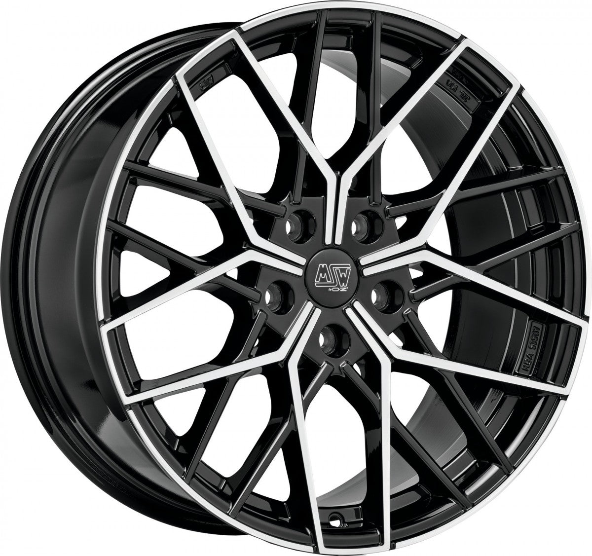 MSW 74 gloss black full polished 8.5x20 ET45 - LK5/120 ML72.56