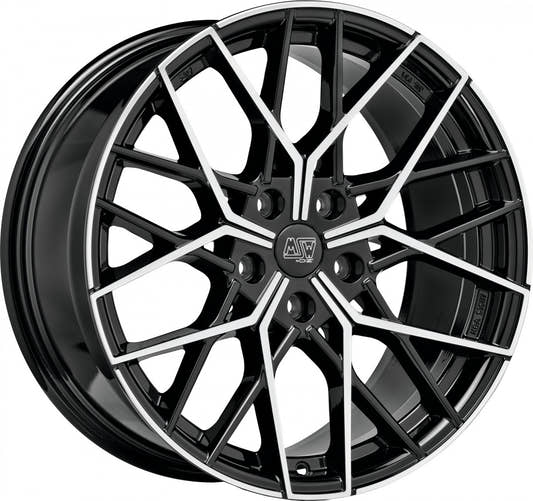 MSW 74 gloss black full polished 9.5x20 ET42 - LK5/120 ML72.56