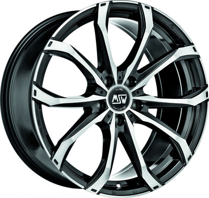 MSW 48 gloss black full polished Alufelge 7.5x17 Zoll ET50 LK 5x120 ML65.06