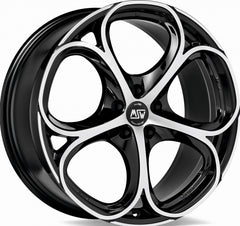MSW 82 gloss black full polished Alufelge 8x18 Zoll ET30 LK 5x110 ML65.06