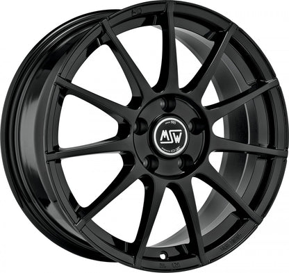 MSW 85 gloss black 7x17 ET42 - LK4/108 ML63.4