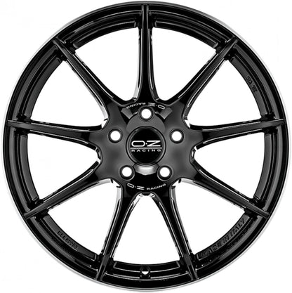 OZ Veloce GT gloss black diamond lip 8x18 ET45 - LK5/112 ML75