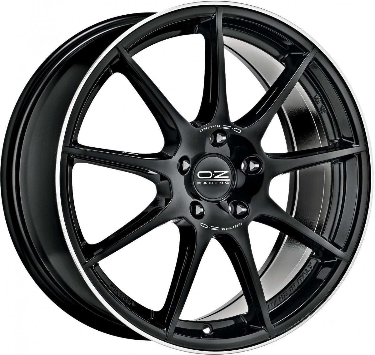 OZ Veloce GT gloss black diamond lip 7.5x17 ET35 - LK5/112 ML75