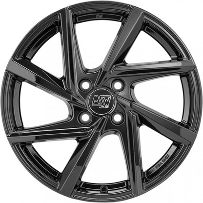 MSW 80/4 gloss black 7x17 ET37 - LK4/100 ML63.3