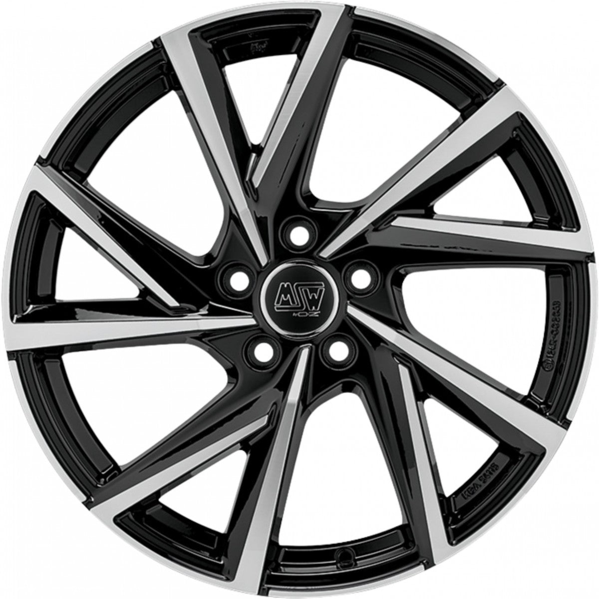 MSW 80/5 gloss black full polished 6.5x16 ET47 - LK5/100 ML57.06