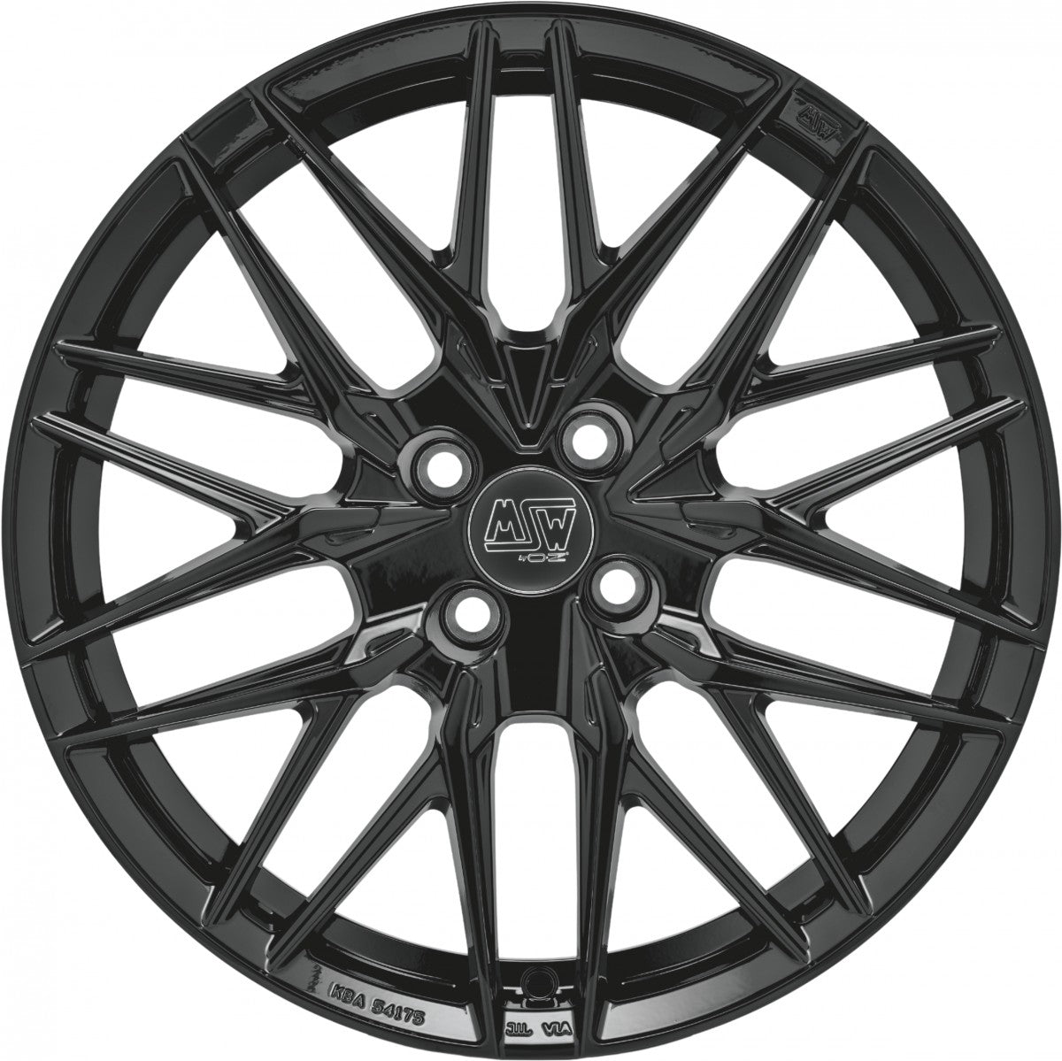 MSW 50/4 gloss black 7x17 ET20 - LK4/108 ML65.06