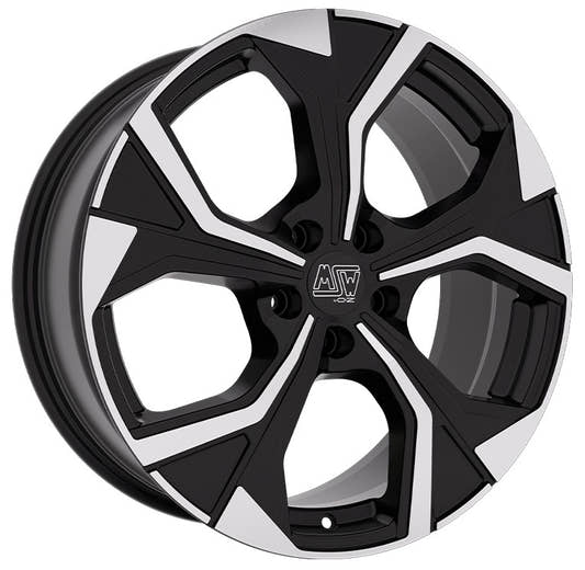 MSW 43 gloss black full polished Alufelge 8x18 Zoll ET45 LK 5x108 ML73.1