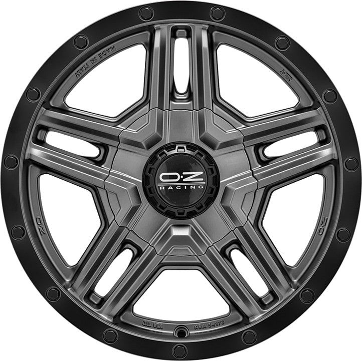 OZ Rally Adventure matt graphite black lip + rivets 8x17 ET44 - LK6/139.7 ML106.1