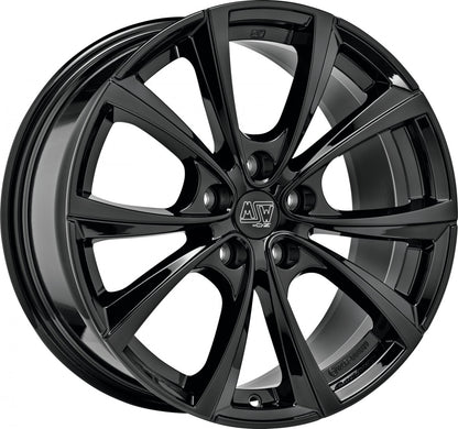 MSW 27 T gloss black 9.5x20 ET45 - LK5/114.3 ML64.12