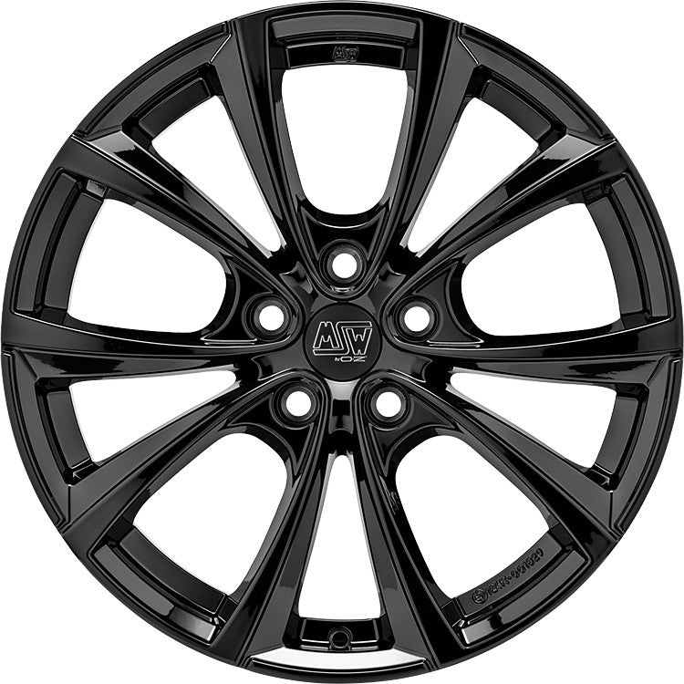 MSW 27 T gloss black 9.5x20 ET45 - LK5/114.3 ML64.12