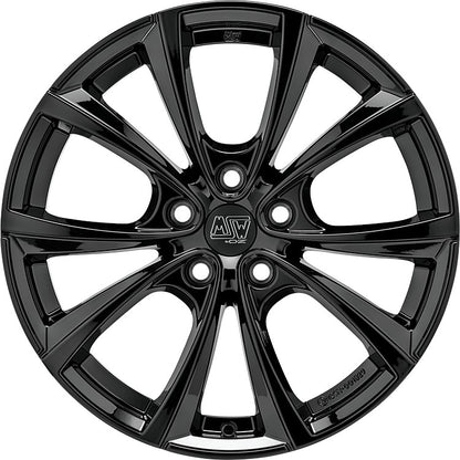 MSW 27 T gloss black 9.5x20 ET45 - LK5/114.3 ML64.12