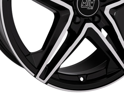 MSW 31 gloss black full polished 8.5x18 ET48 - LK5/112 ML73.1