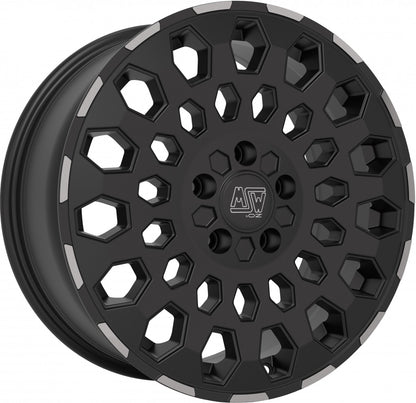 MSW 99 matt black lip polished 6.5x16 ET55 - LK5/118 ML71.1