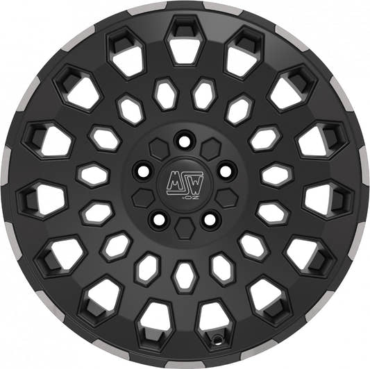 MSW 99 matt black lip polished 6.5x16 ET55 - LK5/118 ML71.1