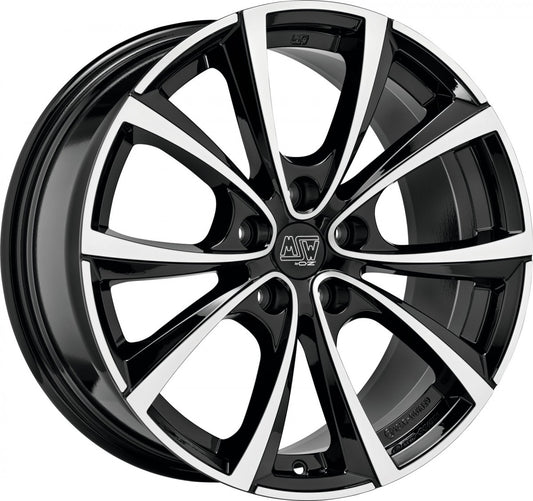 MSW 27 T gloss black full polished 9.5x19 ET40 - LK5/120 ML64.12