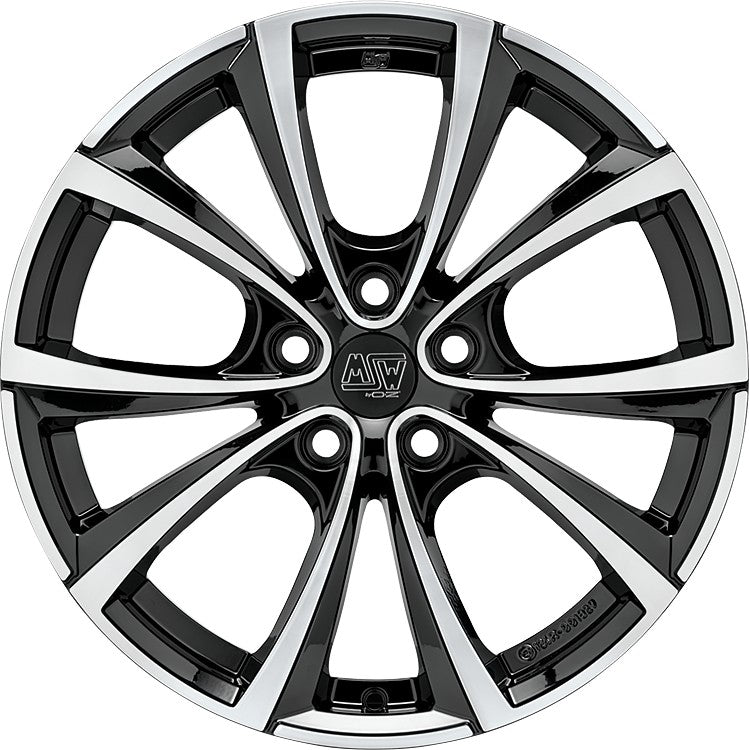 MSW 27 T gloss black full polished 10.5x19 ET45 - LK5/120 ML64.12
