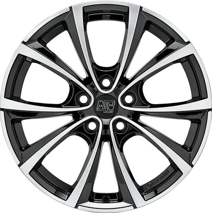MSW 27 T gloss black full polished 10.5x19 ET45 - LK5/120 ML64.12
