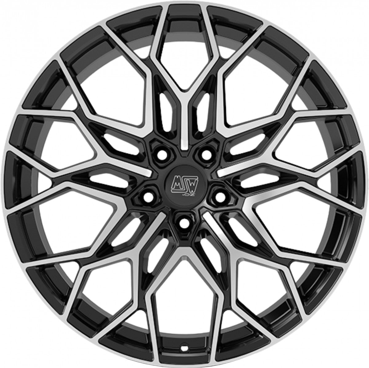 MSW 51 gloss black full polished 11.5x22 ET22 - LK5/130 ML71.56