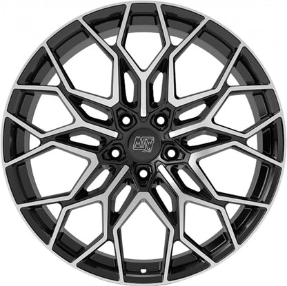 MSW 51 gloss black full polished 11.5x22 ET22 - LK5/130 ML71.56