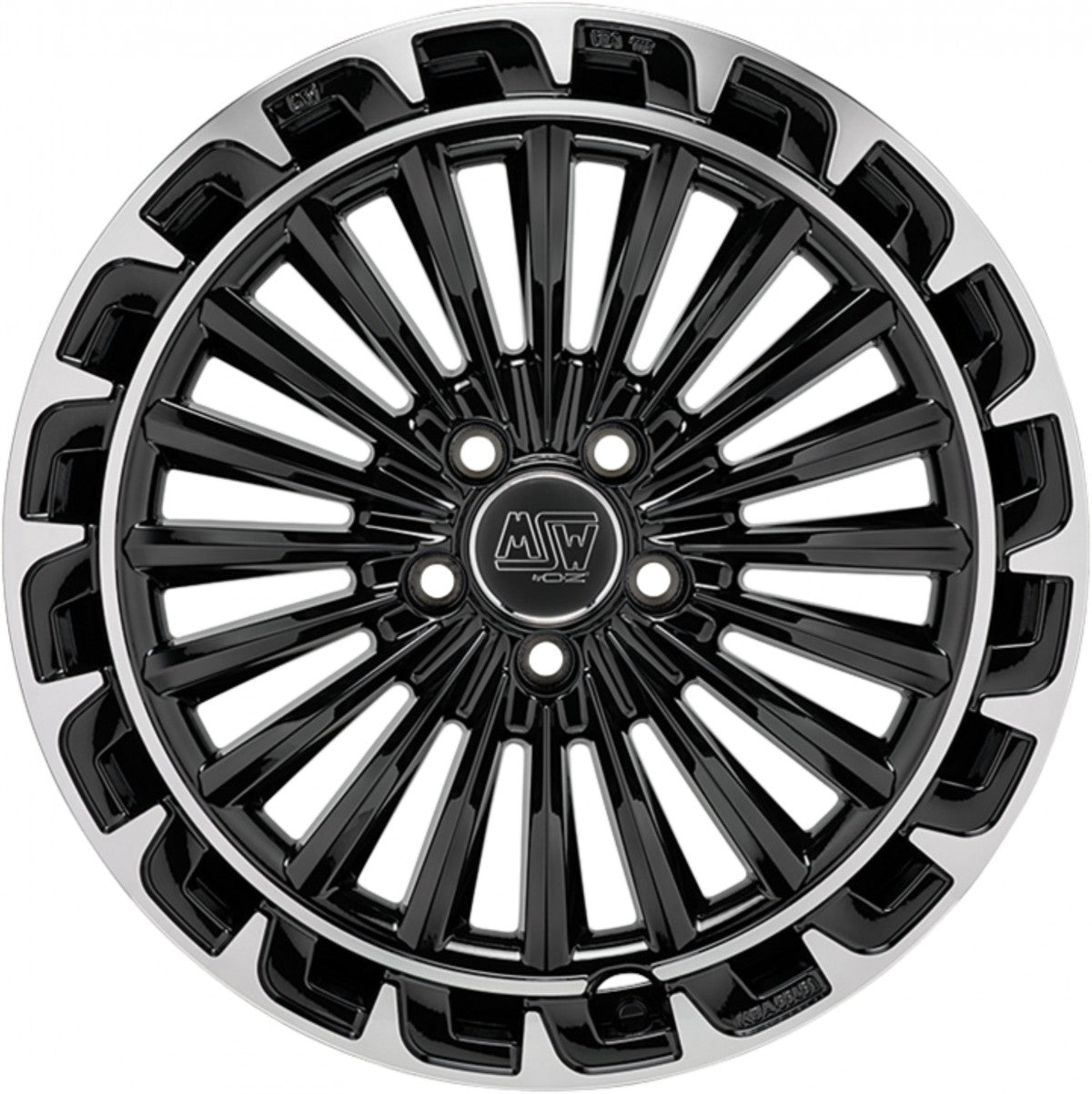 MSW 32 gloss black diamond lip 7.5x19 ET40 - LK5/112 ML73.1