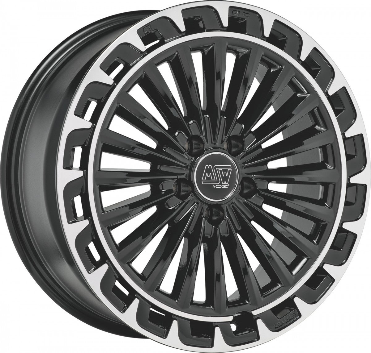MSW 32 gloss black diamond lip 8.5x20 ET25 - LK5/112 ML66.46