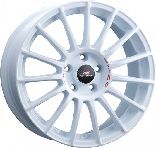 OZ Superturismo TGR-WRT race white + red lettering Alufelge 8x18 Zoll ET45 LK 5x114.3 ML75