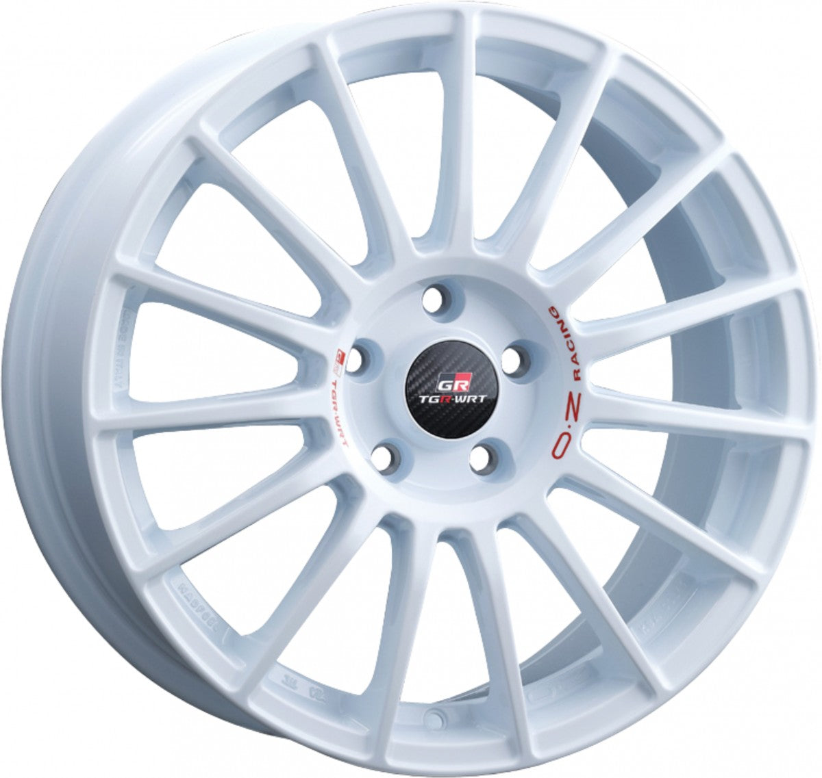OZ Superturismo TGR-WRT race white + red lettering 8x18 ET45 - LK5/114.3 ML75