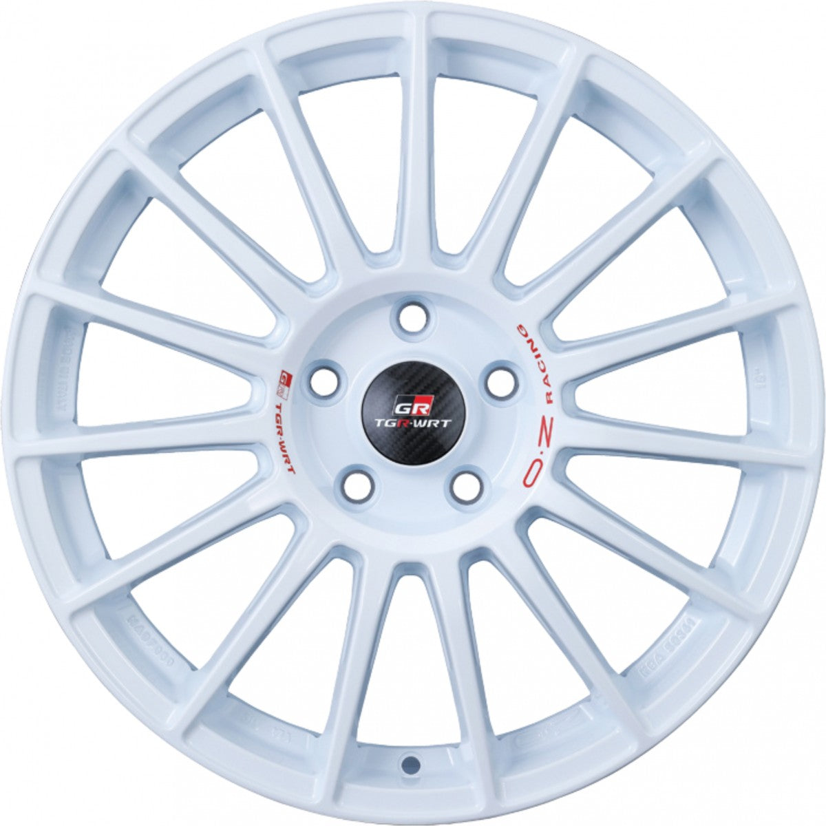 OZ Superturismo TGR-WRT race white + red lettering 8x18 ET45 - LK5/114.3 ML75