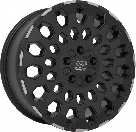 MSW 99 matt black lip polished 7x17 ET30 - LK6/114.3 ML66.1