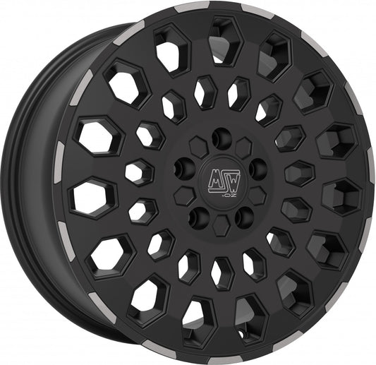 MSW 99 matt black lip polished 7x17 ET30 - LK6/114.3 ML66.1