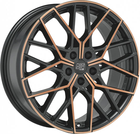 MSW 74 matt black copper full polished Alufelge 8x19 Zoll ET35 LK 5x112 ML73.1