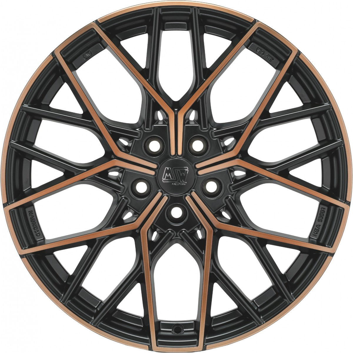 MSW 74 matt black copper full polished Alufelge 8.5x20 Zoll ET40 LK 5x112 ML73.1 – Bild 2