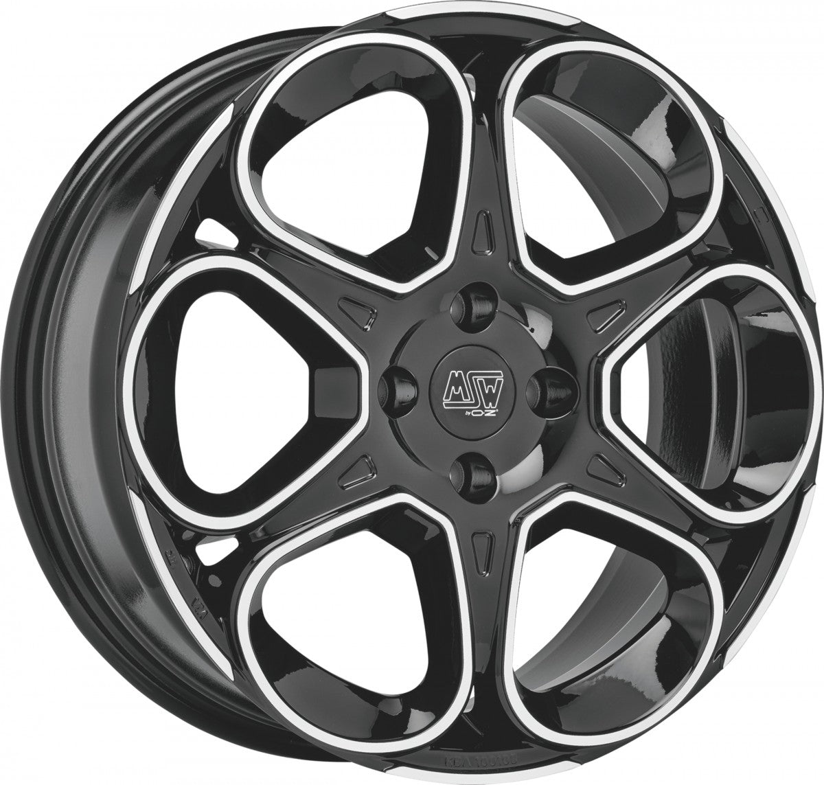 MSW 83 gloss black full polished Alufelge 7.5x18 Zoll ET40 LK 5x114.3 ML73.1